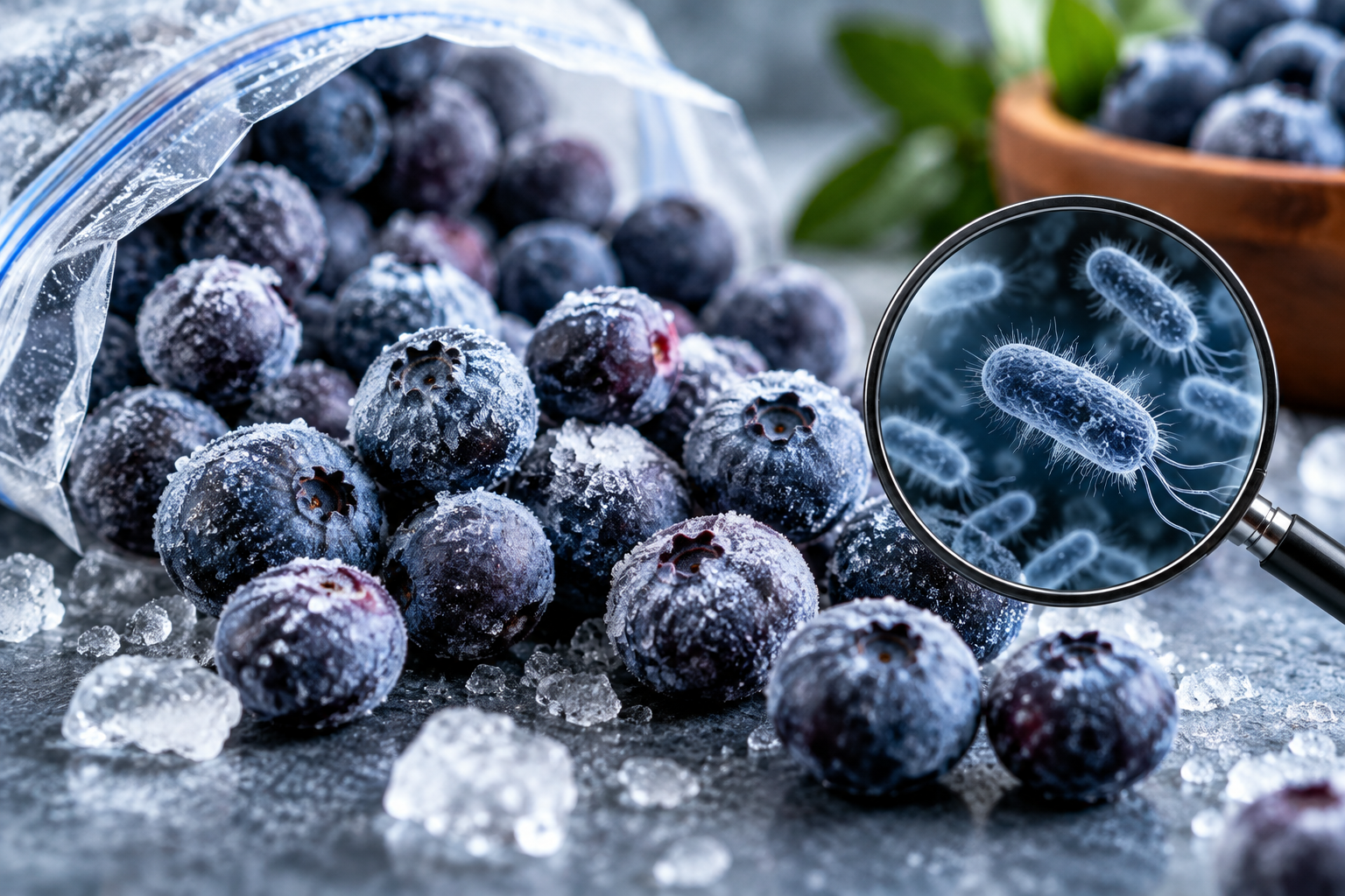 Frozen blueberries and food safety