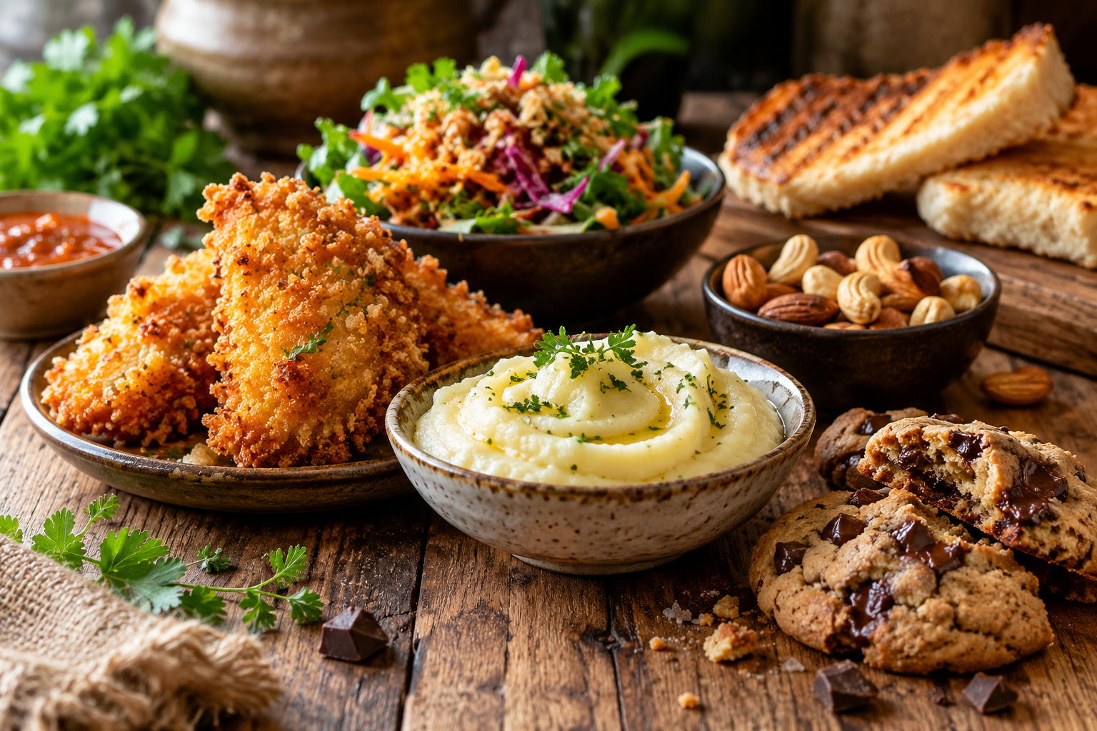 Food texture showing crispy, creamy, chewy and crunchy foods