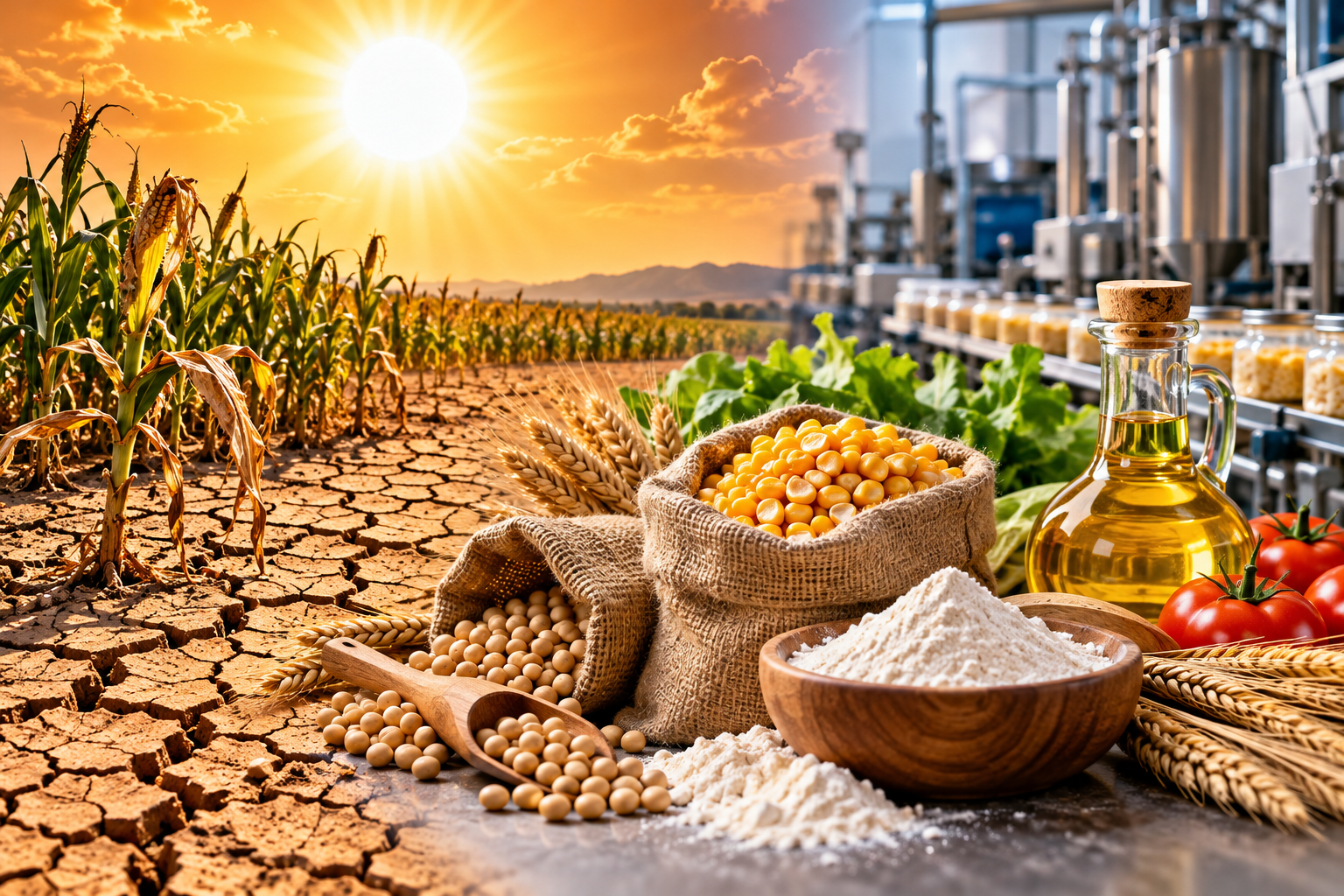 Extreme heat and food ingredients affecting crops and food manufacturing